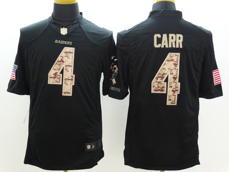 Nike Raiders 4 Carr Black Salute To Service Limited Jerseys