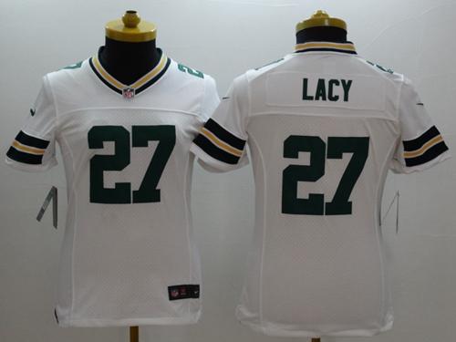 Nike Packers 27 Lacy White Women Game Jerseys