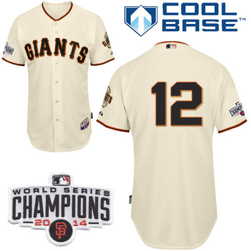 Giants 12 Panik Cream 2014 World Series Champions Cool Base Jerseys