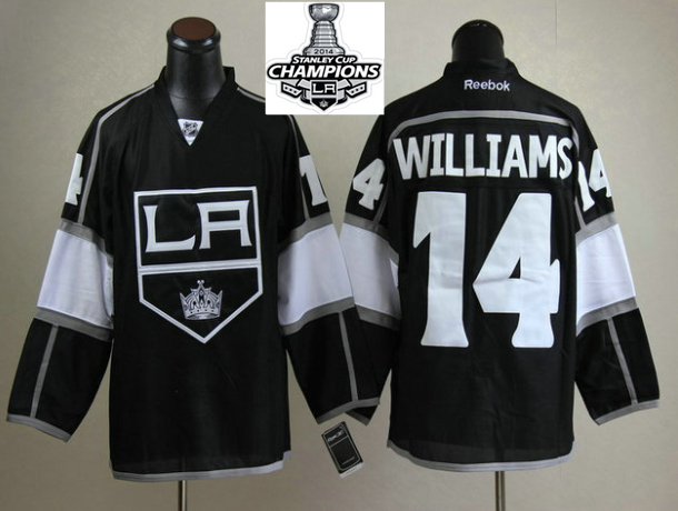 Kings 14 Williams Black 2014 Stanley Cup Champions Jerseys
