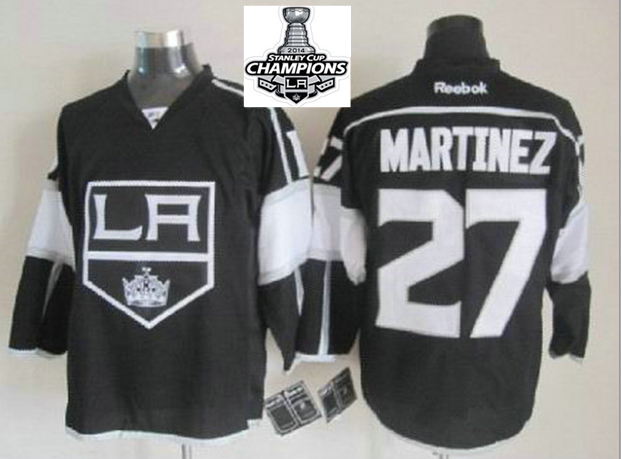 Kings 27 Martinez Black 2014 Stanley Cup Champions Jerseys