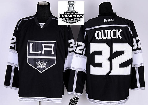 Kings 32 Quick Black 2014 Stanley Cup Champions Jerseys