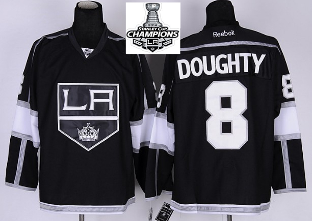 Kings 8 Doughty Black 2014 Stanley Cup Champions Jerseys