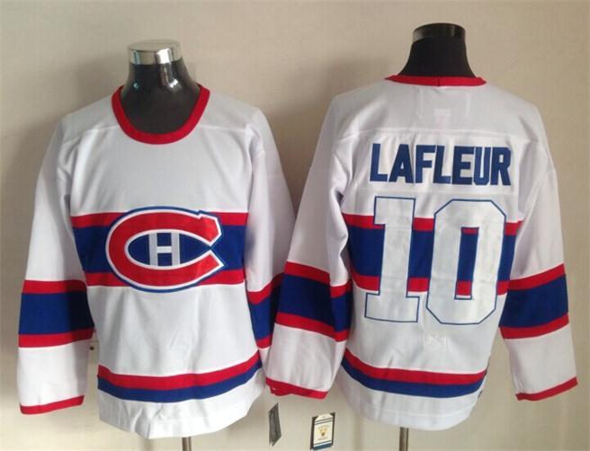 Canadiens 10 Lafleur White Throwback Jerseys