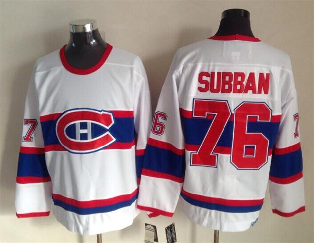Canadiens 76 Subban White Throwback Jerseys