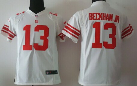 Nike Giants 13 Beckham Jr White Youth Game Jerseys