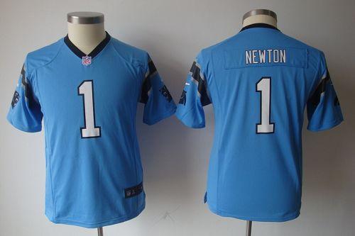 Nike Panthers 1 Newton Blue Youth Game Jerseys