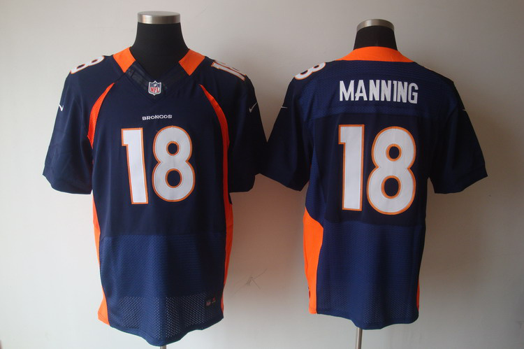 Nike Broncos 18 Manning blue elite Big Size Jersey