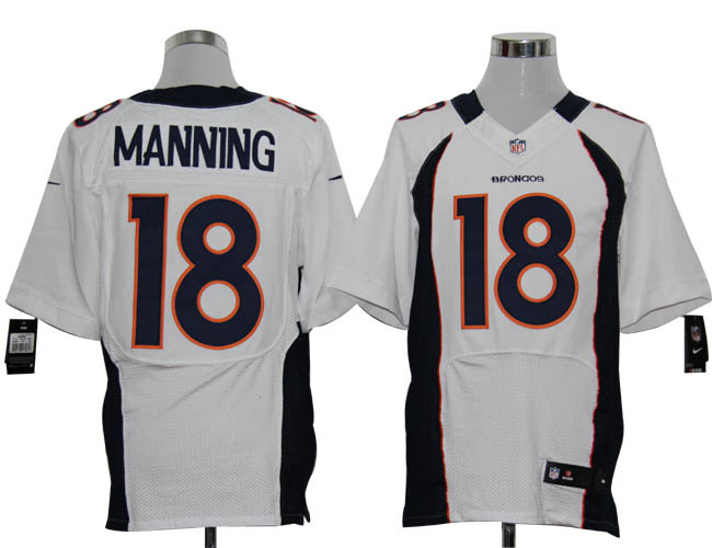 Nike Broncos 18 Manning white elite Big Size Jersey
