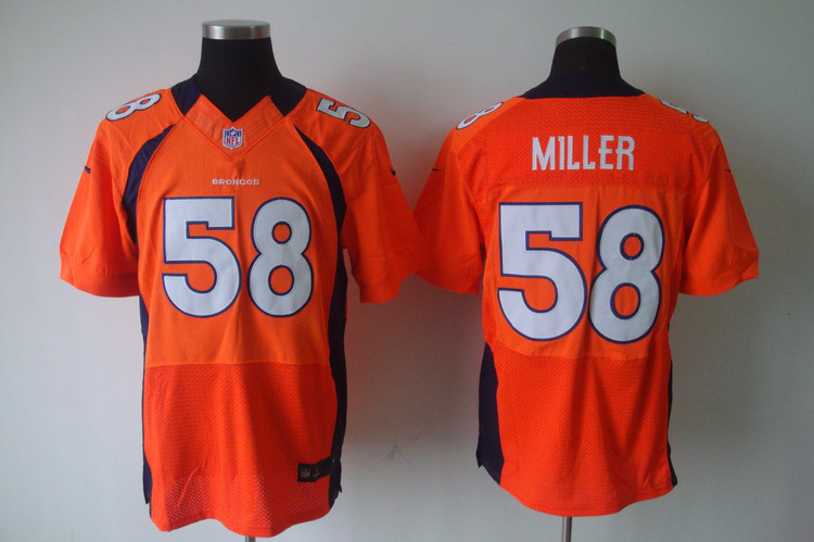 Nike Broncos 58 Miller Orange elite Big Size Jersey