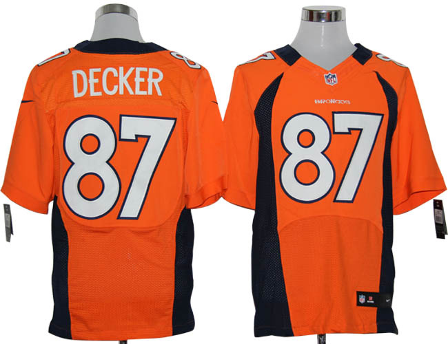 Nike Broncos 87 Decker Orange Elite Big Size Jersey