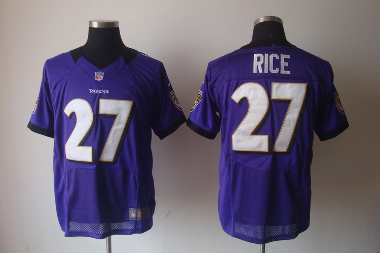 Nike Ravens 27 Rice Purple Elite Big Size Jersey