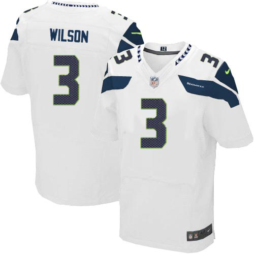 Nike Seahawks 3 Wilson White Elite Big Size Jersey