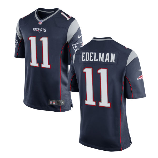 Nike Patriots 11 Julian Edelman Blue With New Logo Elite Jersey
