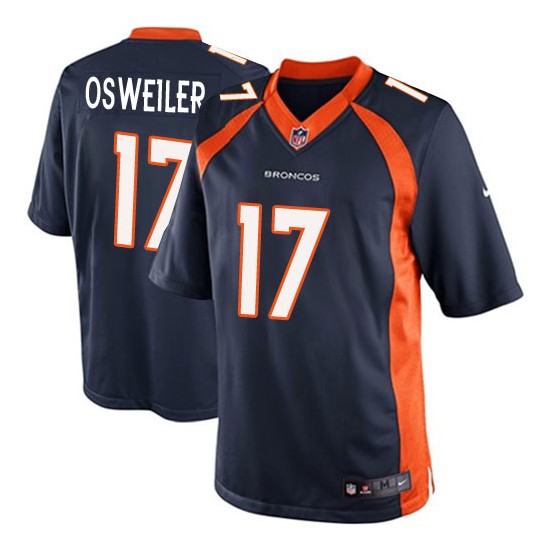 Nike Broncos 17 Brock Osweiler Blue Youth Game Jersey