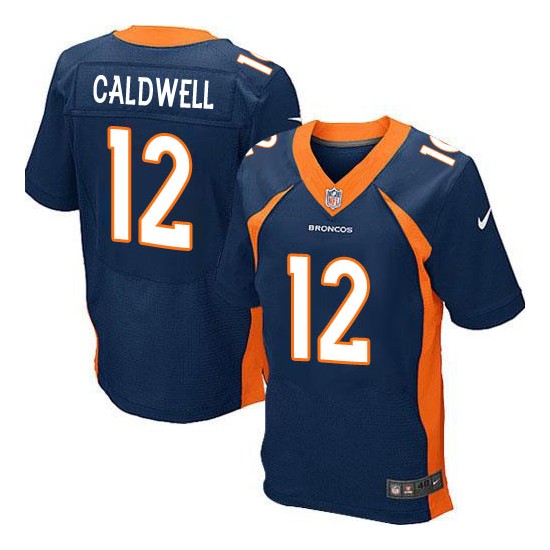 Nike Broncos 12 Andre Caldwell Blue Elite Jersey