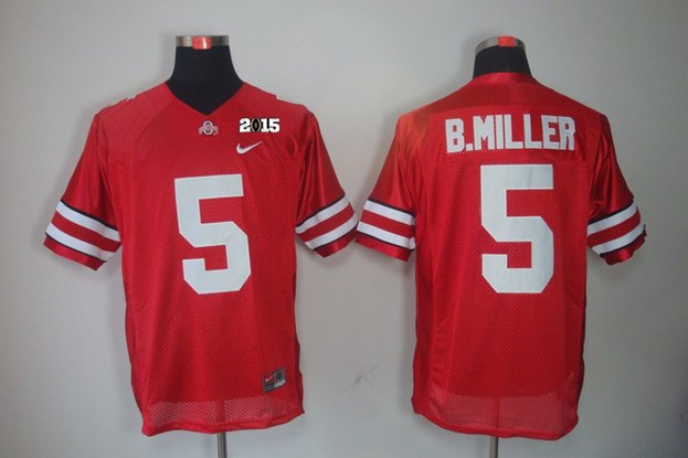 Ohio State 5 B Miller Red NCAA 2015 Playoff Championship Jerseys