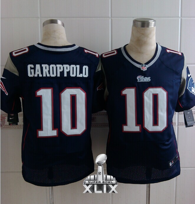 Nike Patriots 10 Garoppolo Blue Elite 2015 Super Bowl XLIX Jerseys