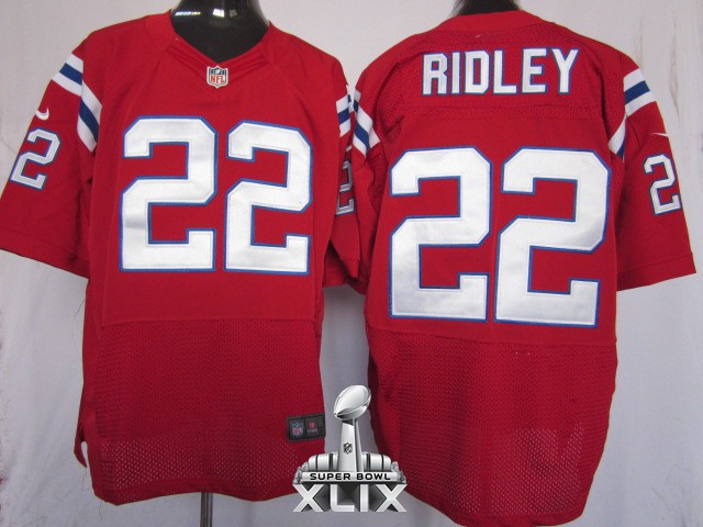 Nike Patriots 22 Ridley Red Elite 2015 Super Bowl XLIX Jerseys