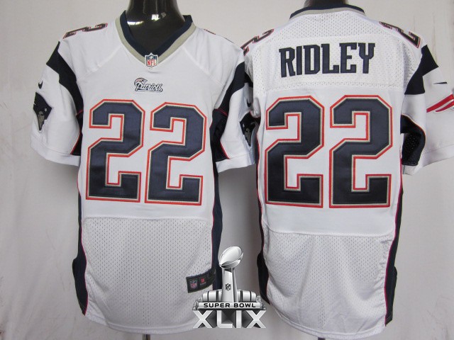 Nike Patriots 22 Ridley White Elite 2015 Super Bowl XLIX Jerseys