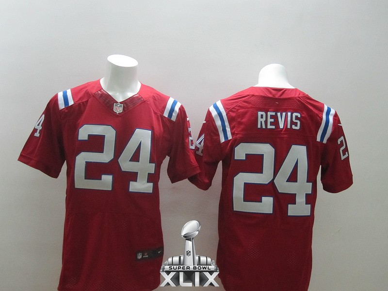 Nike Patriots 24 Revis Red Elite 2015 Super Bowl XLIX Jerseys