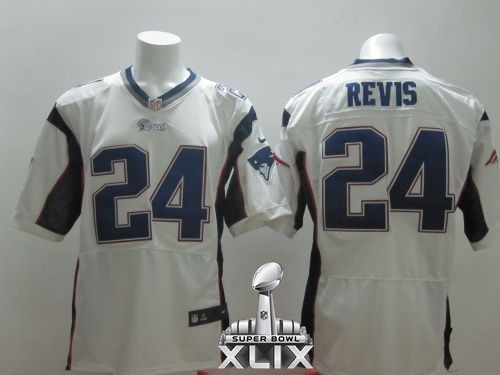Nike Patriots 24 Revis White Elite 2015 Super Bowl XLIX Jerseys