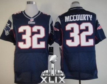 Nike Patriots 32 McCourty Blue Elite 2015 Super Bowl XLIX Jerseys