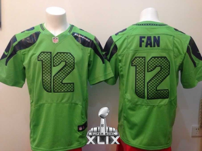 Nike Seahawks 12 Fan Green Elite 2015 Super Bowl XLIX Jerseys
