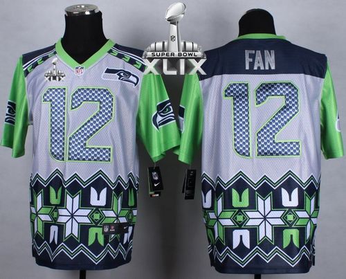 Nike Seahawks 12 Fan Noble Elite 2015 Super Bowl XLIX Jerseys