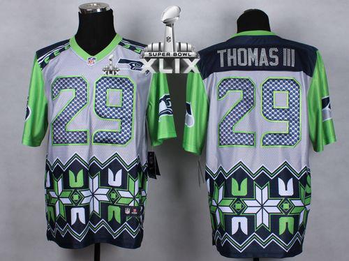 Nike Seahawks 29 Thomas III Noble Elite 2015 Super Bowl XLIX Jerseys