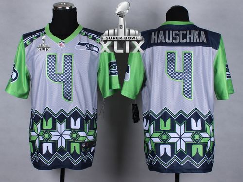 Nike Seahawks 4 Hauschka Noble Elite 2015 Super Bowl XLIX Jerseys
