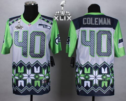 Nike Seahawks 40 Coleman Noble Elite 2015 Super Bowl XLIX Jerseys