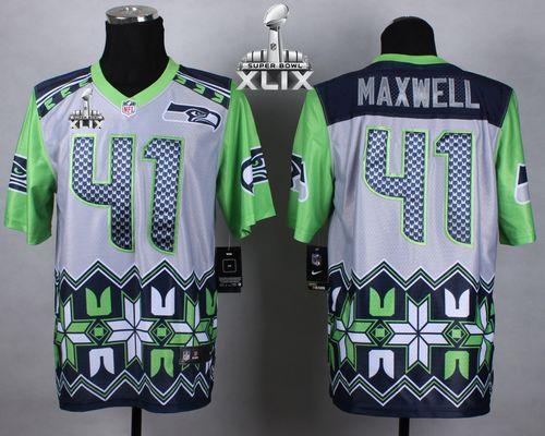 Nike Seahawks 41 Maxwell Noble Elite 2015 Super Bowl XLIX Jerseys