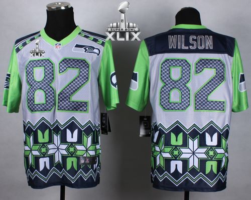 Nike Seahawks 82 Wilson Noble Elite 2015 Super Bowl XLIX Jerseys