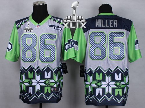 Nike Seahawks 86 Miller Noble Elite 2015 Super Bowl XLIX Jerseys