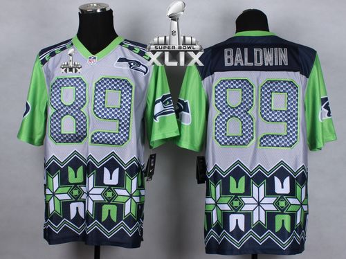 Nike Seahawks 89 Baldwin Noble Elite 2015 Super Bowl XLIX Jerseys