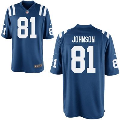 Nike Colts 81 Johnson Blue Elite Jerseys