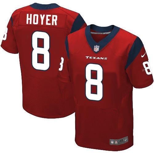 Nike Texans 8 Brian Hoyer Red Elite Jerseys