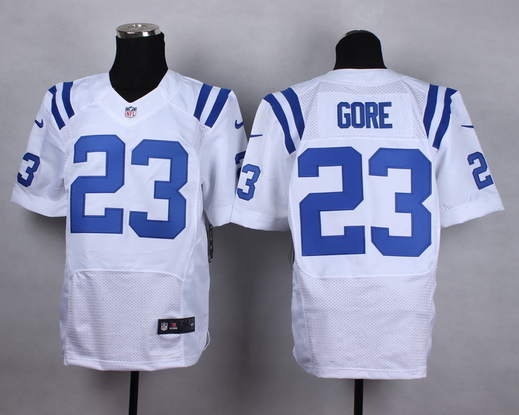 Nike Colts 23 Frank Gore White Elite Jerseys