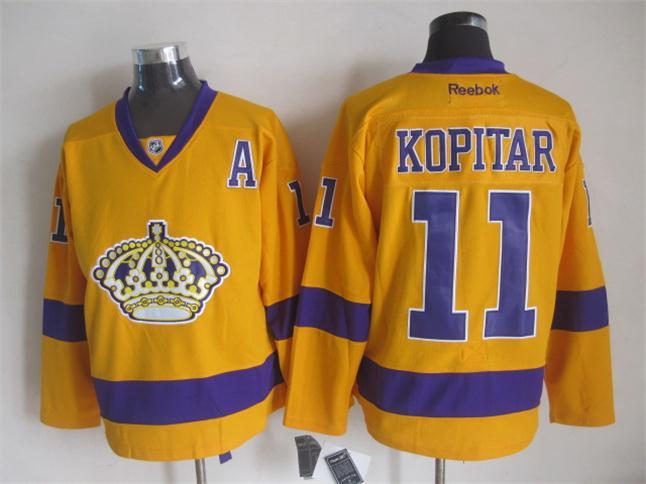 Kings 11 Kopitar Yellow Vintage Throwback Jerseys