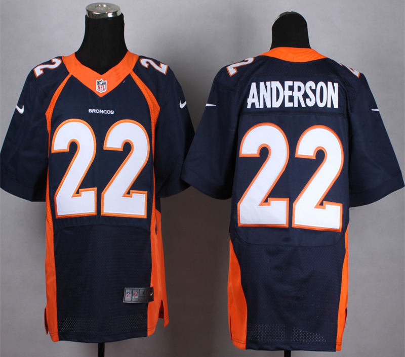 Nike Broncos 22 C.J.Anderson Blue Elite Jerseys