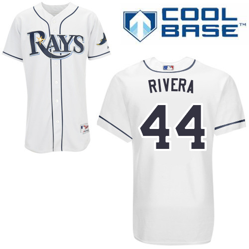 Rays 44 Rivera White Cool Base Jerseys