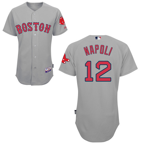 Red Sox 12 Mike Napoli Grey Cool Base Jerseys