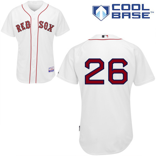 Red Sox 26 Brock Holt White Cool Base Jerseys