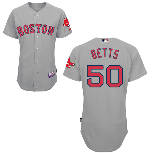 Red Sox 50 Mookie Betts Grey Cool Base Jerseys