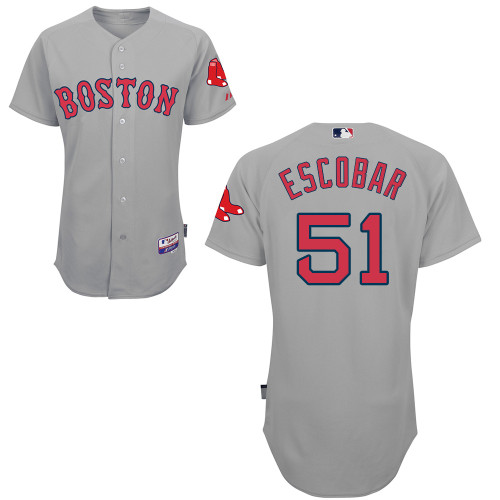 Red Sox 51 Edwin Escobar Grey Cool Base Jerseys