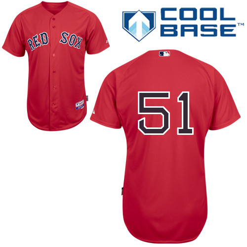 Red Sox 51 Edwin Escobar Red Cool Base Jerseys