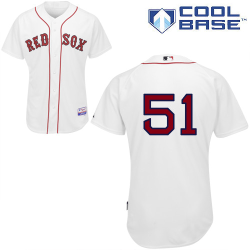Red Sox 51 Edwin Escobar White Cool Base Jerseys