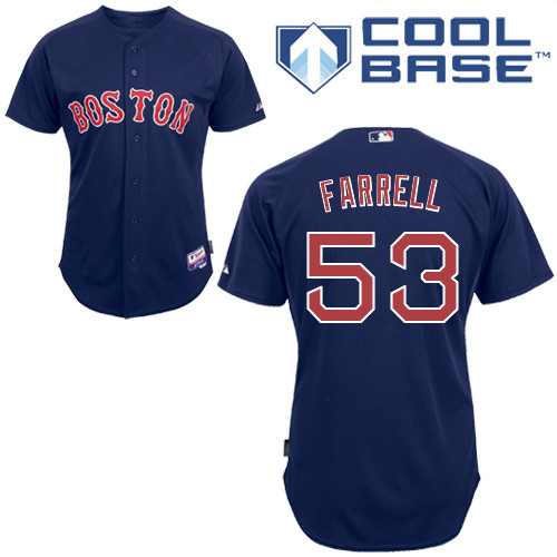 Red Sox 53 John Farrell Blue Cool Base Jerseys