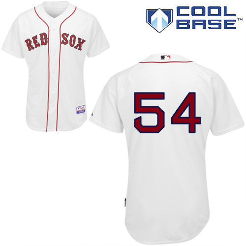 Red Sox 54 Edward Mujica White Cool Base Jerseys